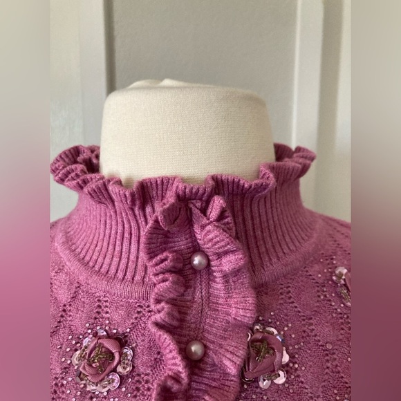 cashmere & wool beatiful pink sweater size small - Picture 4 of 8